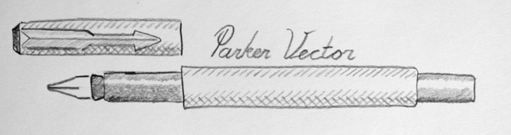 The Parker Vector. A cheap entry-level fountain pen.